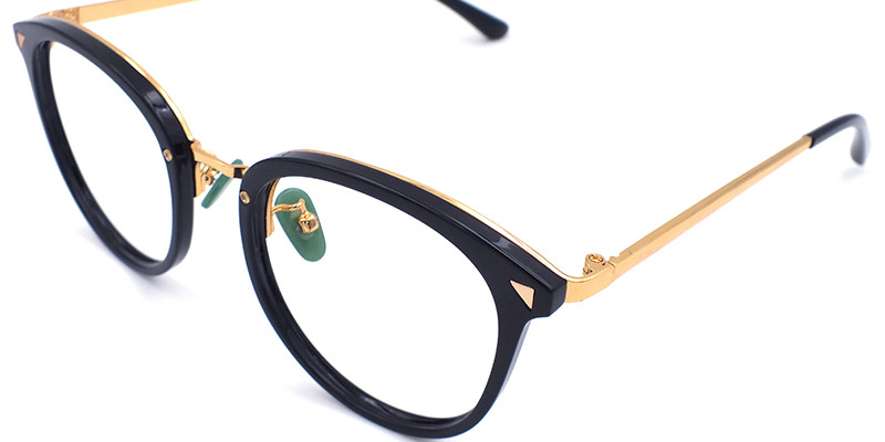 Sophia Loren Black/Gold Wayfarer Eyeglasses - 3