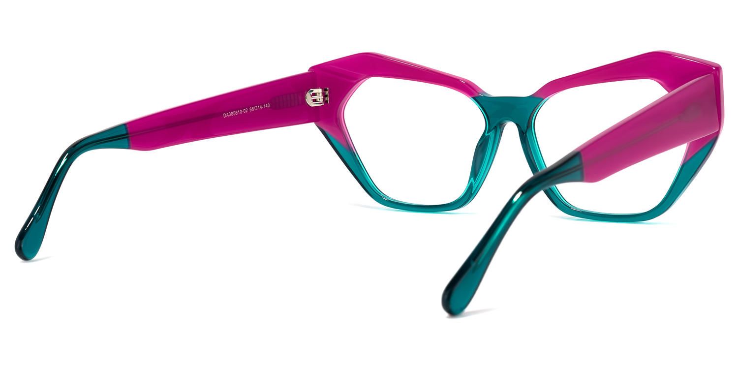 Miriam - Cat Eye Peacock/Blue Eyeglasses | Vooglam Side View