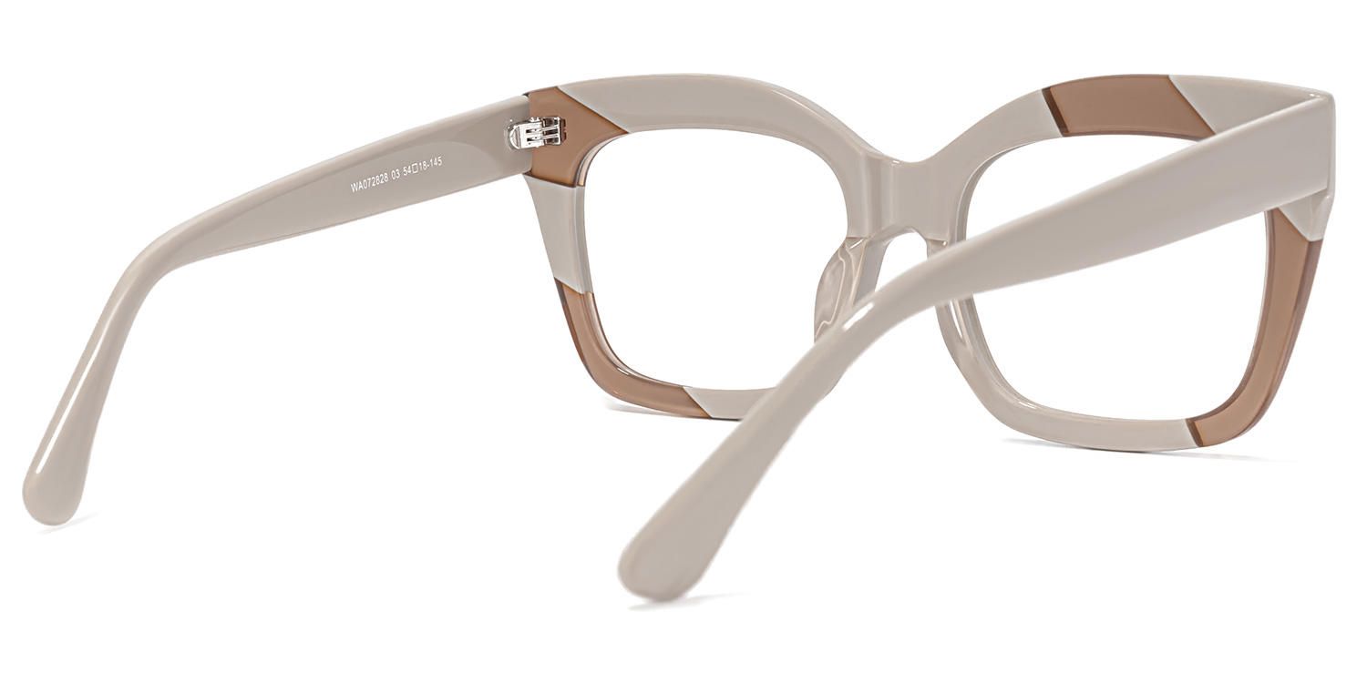 Terrie - Square Cameo/Brown Eyeglasses | Vooglam Side View