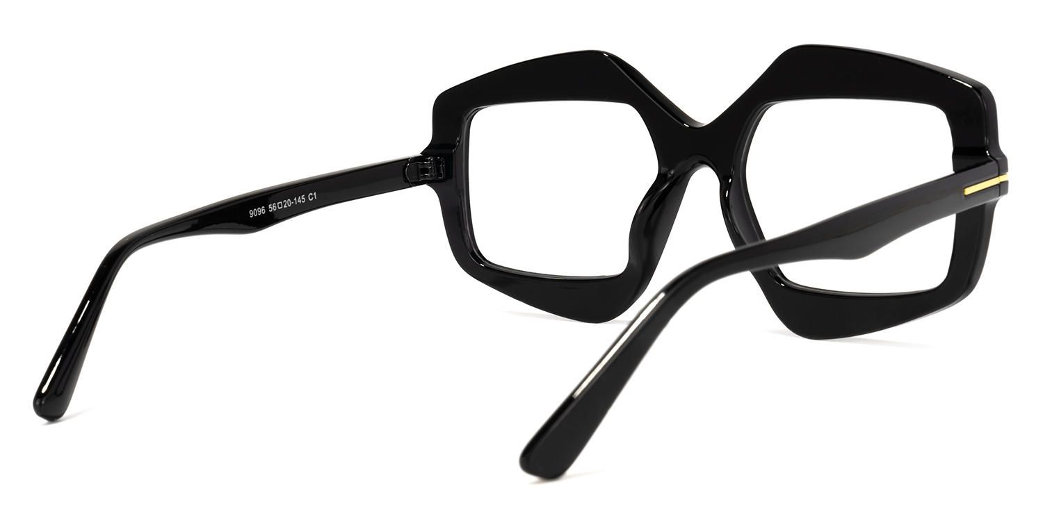 Geometric Black Eyeglasses | Vooglam.com Side View