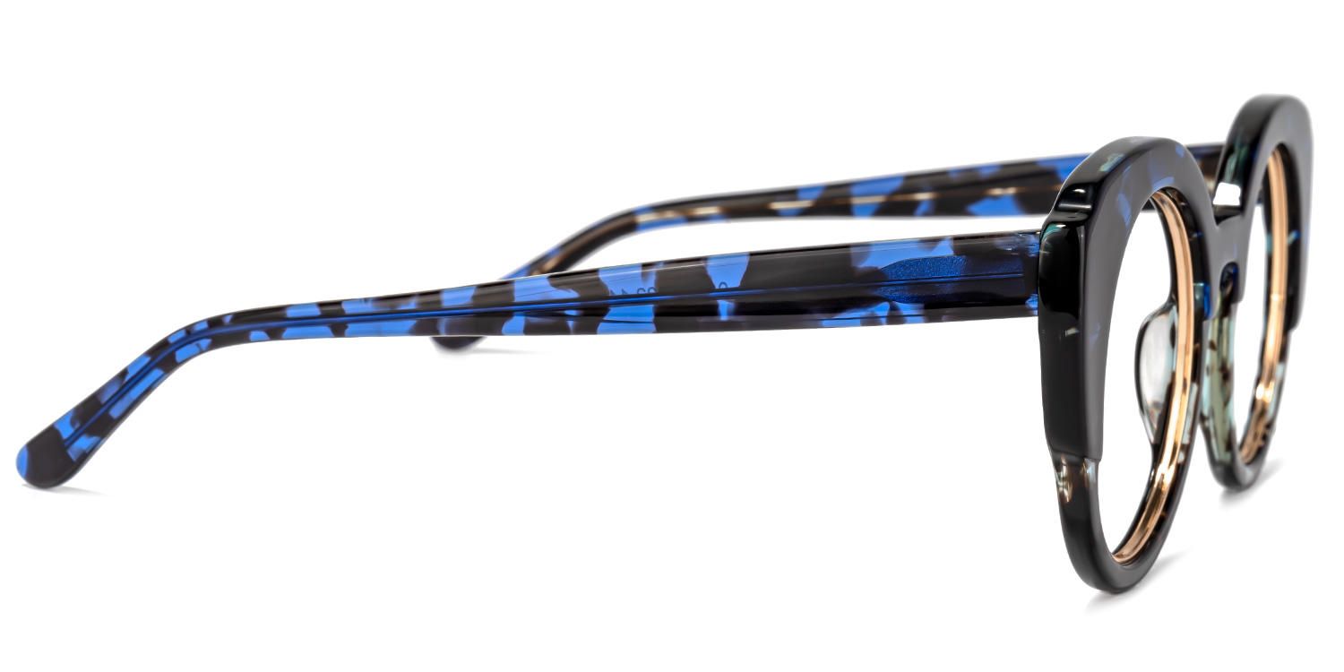 Round Blue/Tortoise Eyeglasses | Vooglam.com 4