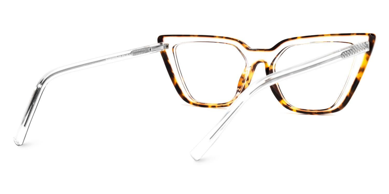 Lyuba - Rectangle Tortoise Eyeglasses by Vooglam - Side View