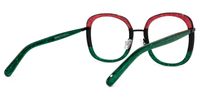 Square Green/Red Eyeglasses | Vooglam.com Side View
