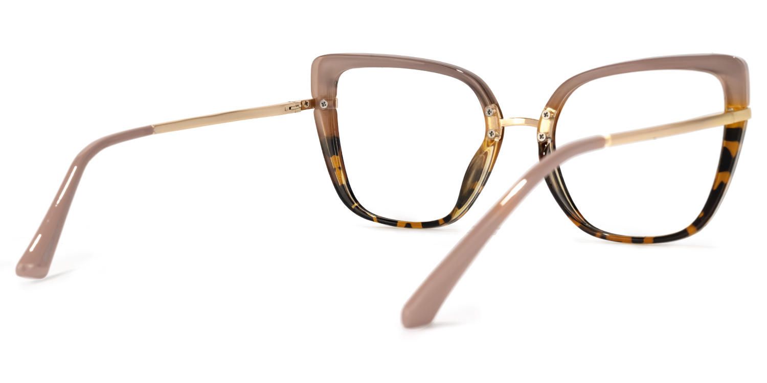 Declan - Rectangle Pink Eyeglasses | Vooglam Side View