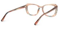 Rectangle Champagne Eyeglasses | Vooglam.com Side View