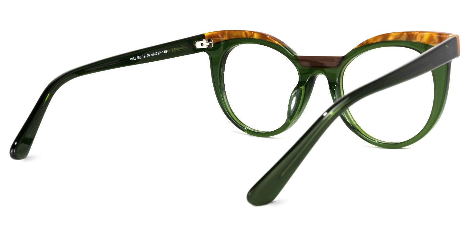 Cat Eye Green Eyeglasses | Vooglam.com Side View