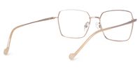 Rectangle Rose/Gold Eyeglasses | Vooglam.com Side View