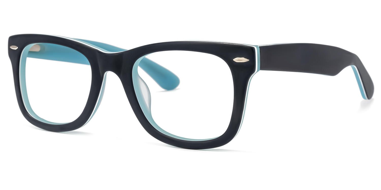 Rectangle Black Eyeglasses | Vooglam.com Front View