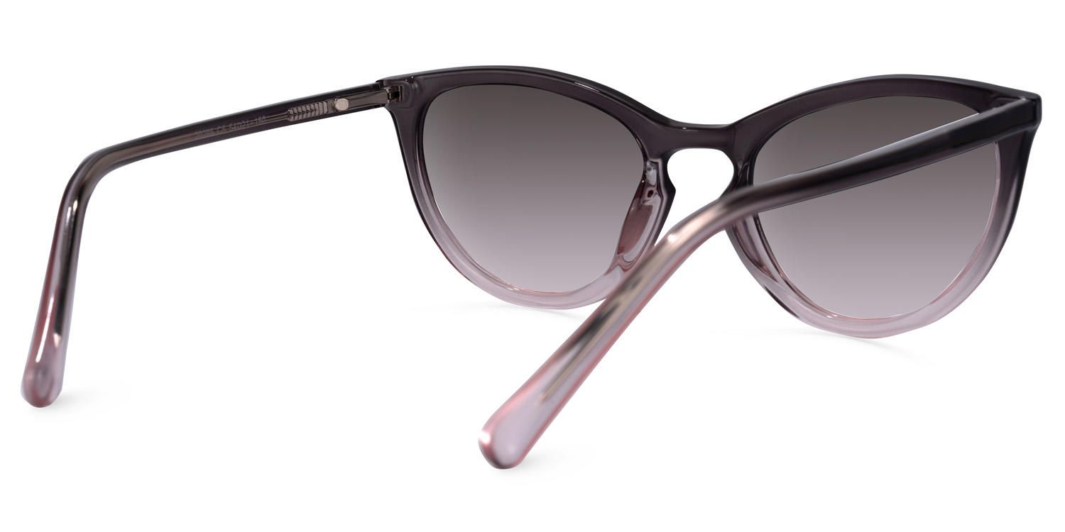 Cat Eye Grey Sunglasses | Vooglam.com Side View