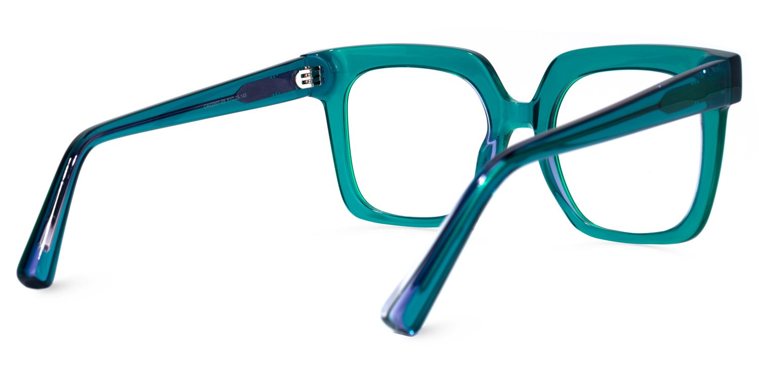 Square Blue Eyeglasses | Vooglam.com Side View