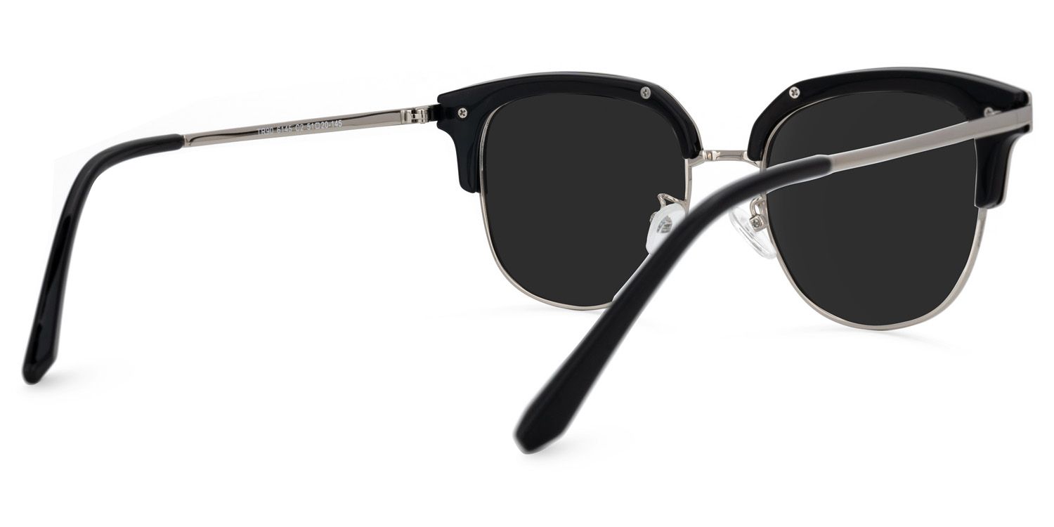 Browline Black Sunglasses | Vooglam.com Side View