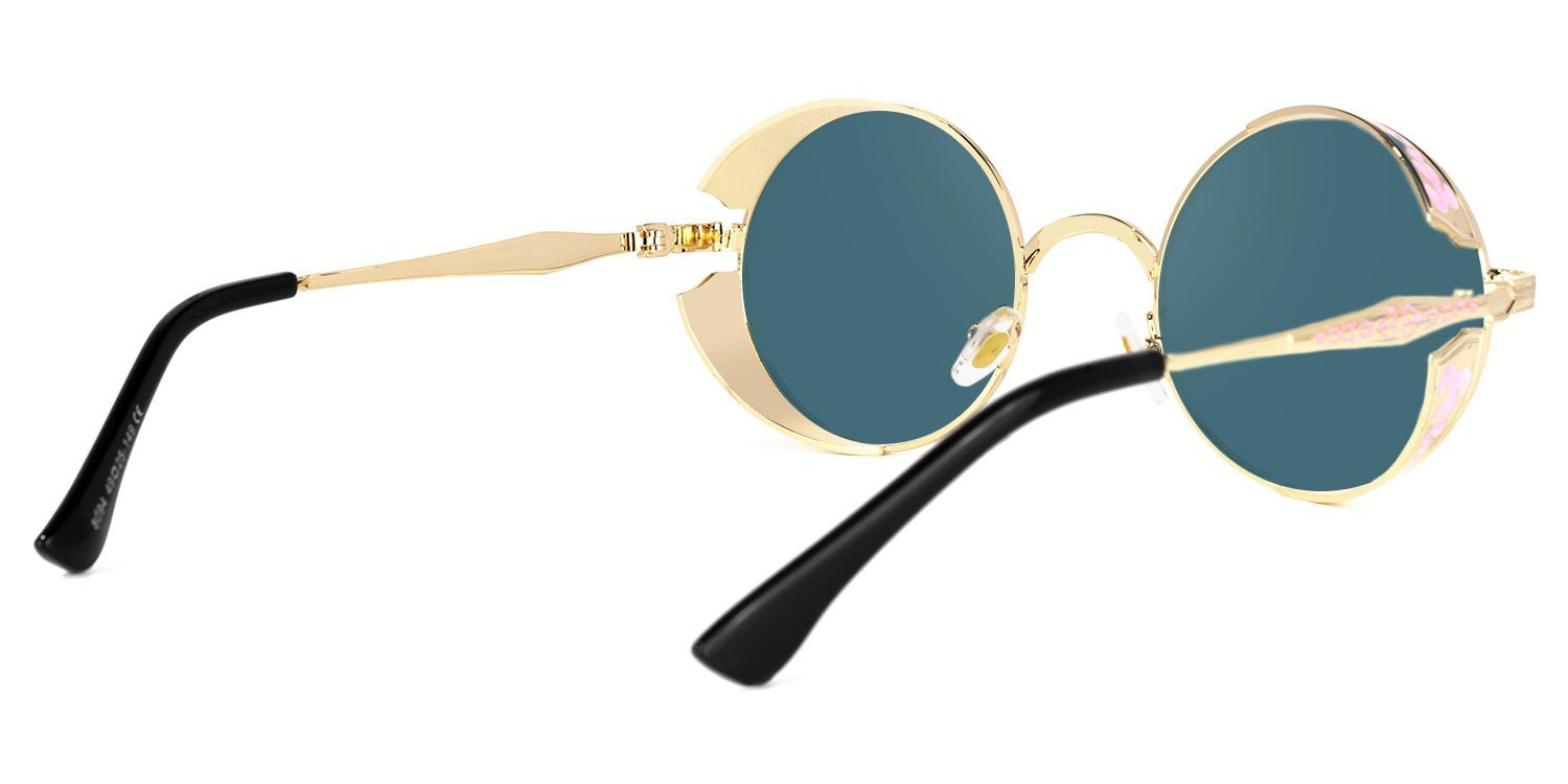 Chic Round Pink Sunglasses│Vooglam Sunglasses Online Side View