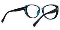 Bessie - Bold Oval Dark Blue Eyeglasses | Vooglam Side View