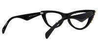 Cathleen - Cat Eye Black Glitter Eyeglasses | Vooglam Side View