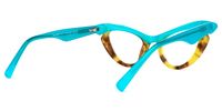 Blackwell - Browline Blue Eyeglasses | Vooglam Side View
