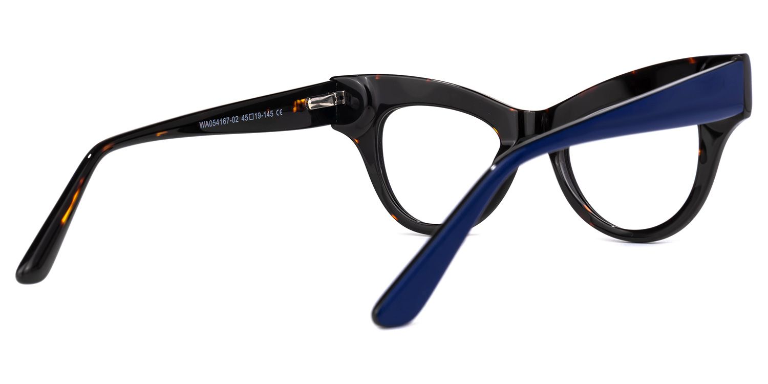Bostick - Cat Eye Blue Eyeglasses | Vooglam Side View
