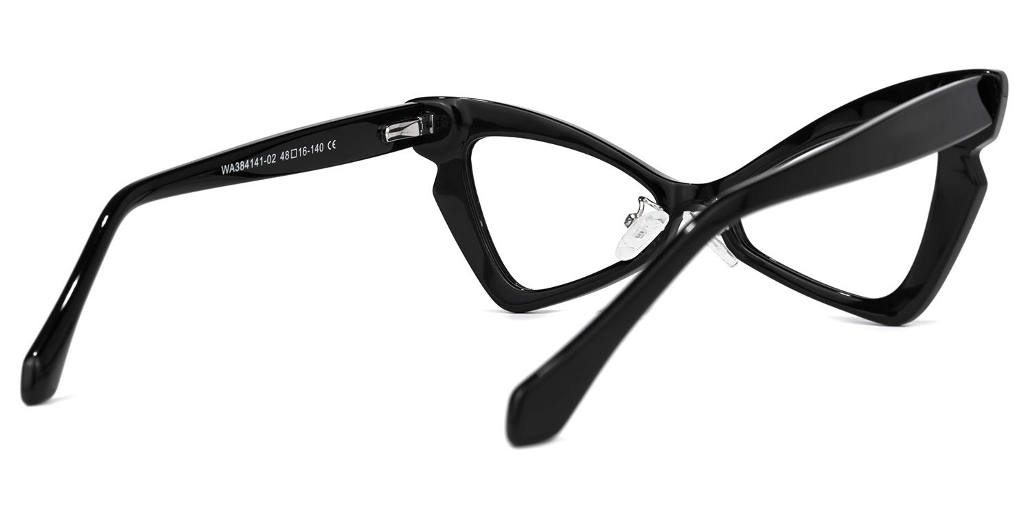 Immy - Geometric Black Eyeglasses | Vooglam Side View