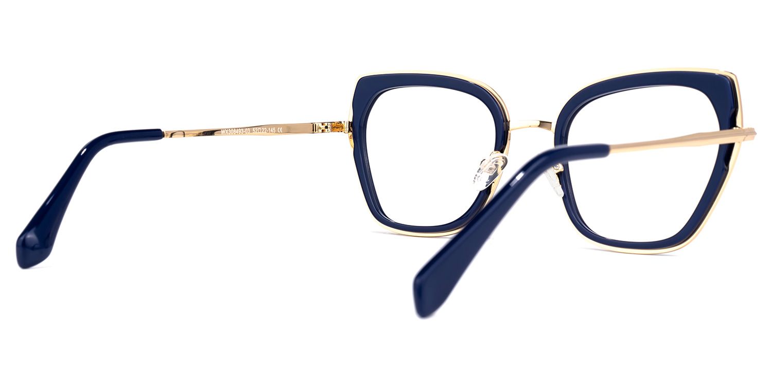 Lobato - Square Blue Eyeglasses | Vooglam Side View