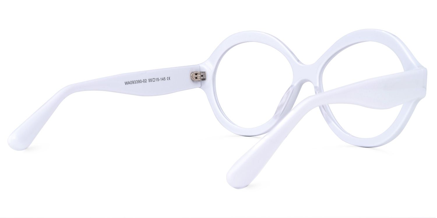 Round White Eyeglasses | Vooglam.com Side View