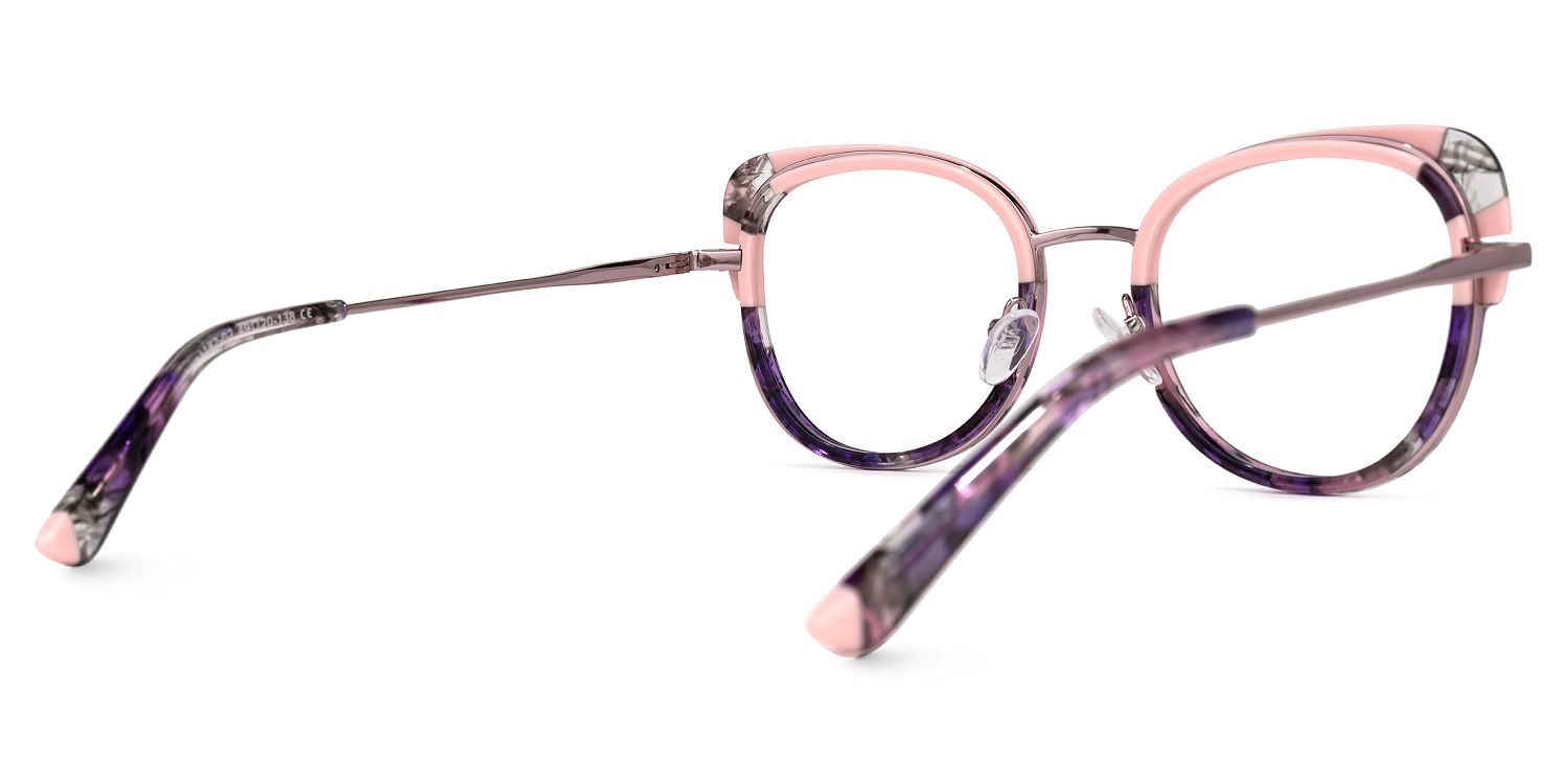 Sherrod - Round Pink Eyeglasses | Vooglam Side View