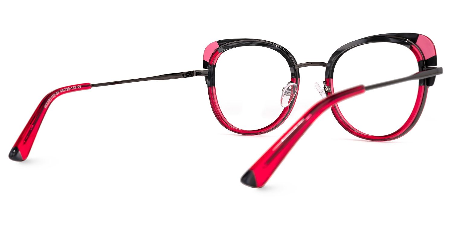 Sherrod - Round Red Eyeglasses | Vooglam Side View