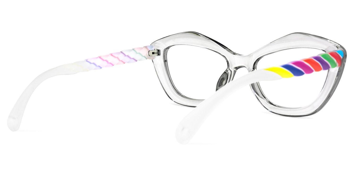 Campbell - Geometric Grey Eyeglasses | Vooglam Side View