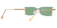Sevilla - Rectangle Green Sunglasses | Vooglam Side View
