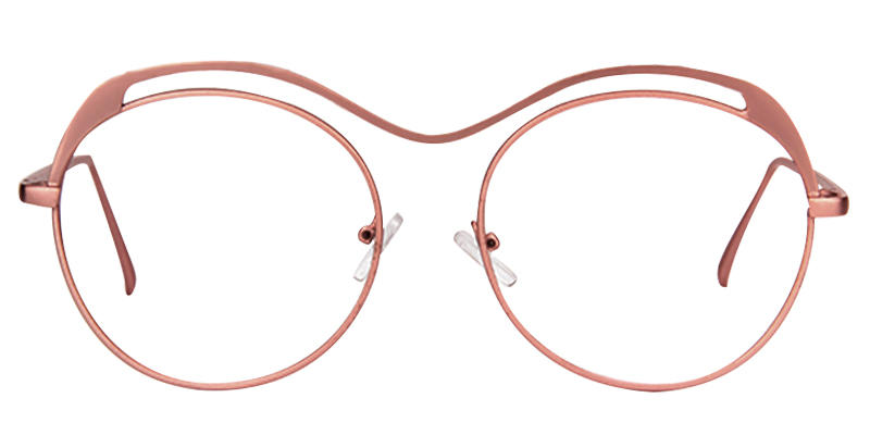 Cora Top Hollow Pink Round Bridge Glasses  - 2
