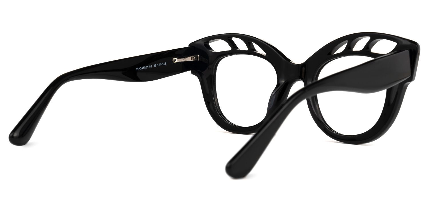 Wimberly - Cat Eye Black Eyeglasses | Vooglam Side View