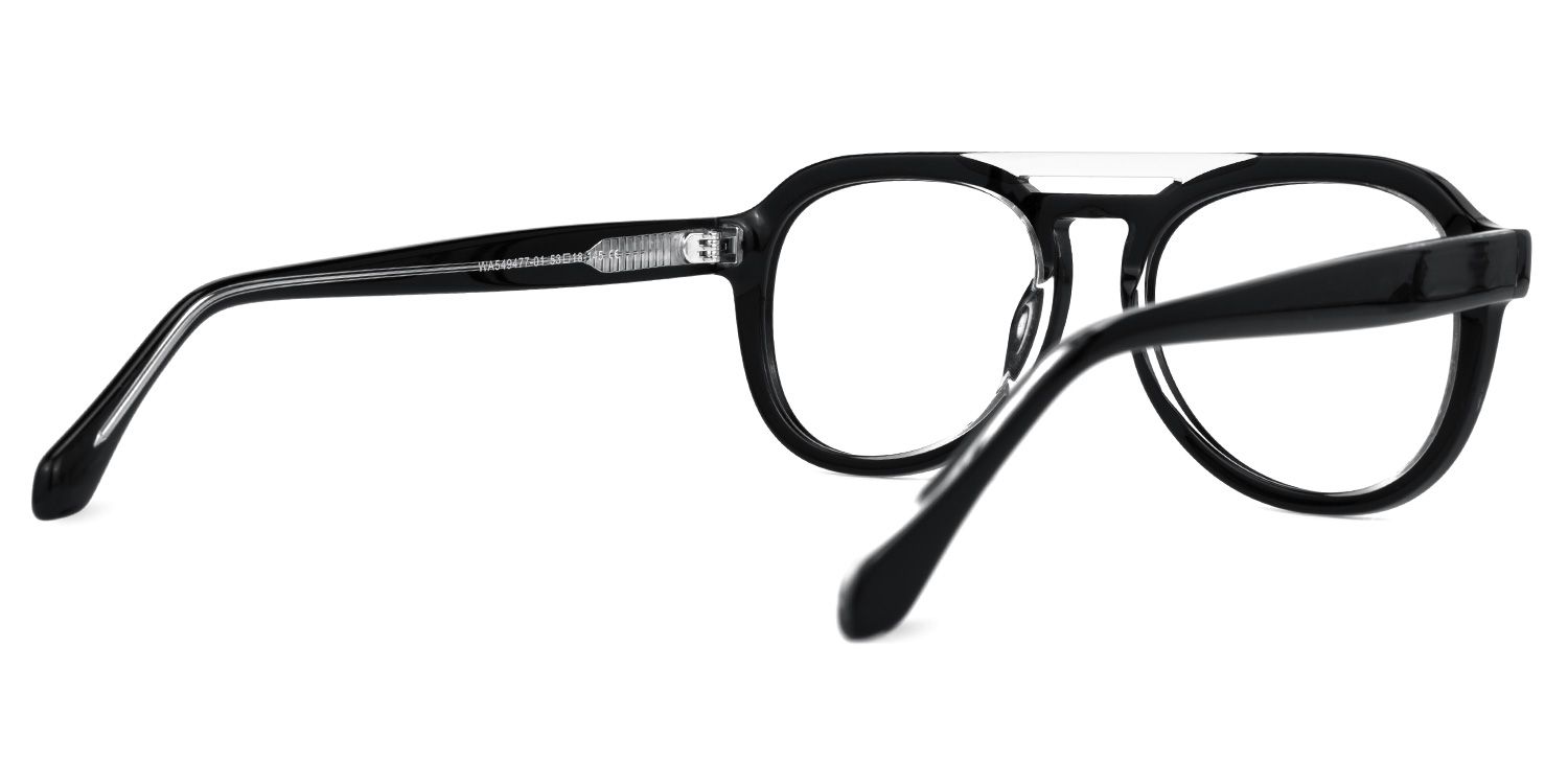 Barraza - Aviator Black Eyeglasses | Vooglam Side View