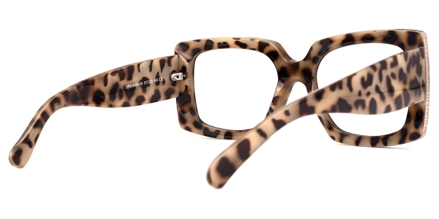 Borislav - Bold Animal Print Square Frame Glasses | Vooglam Side View