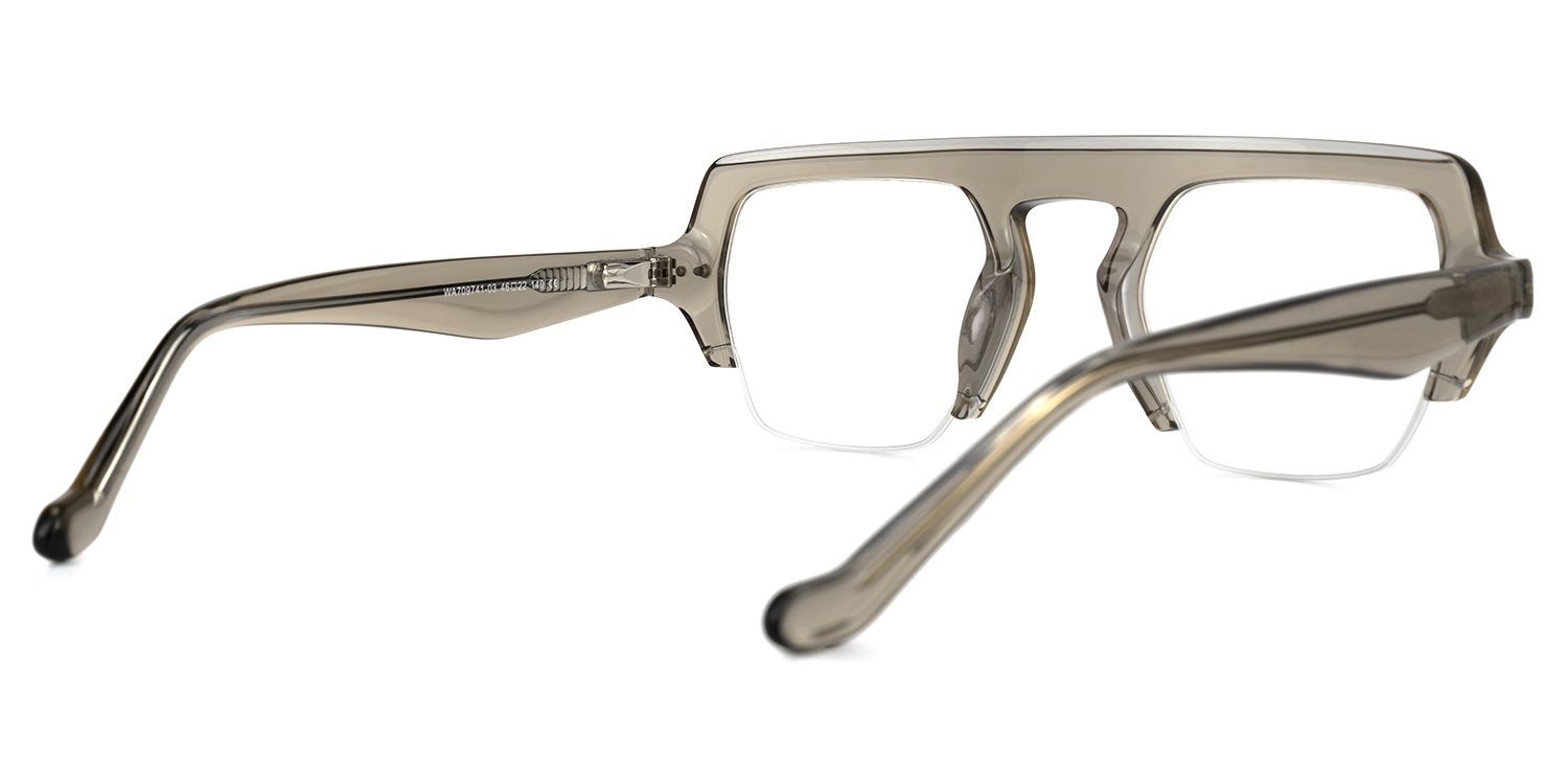 Janette - Aviator Grey Eyeglasses | Vooglam Side View