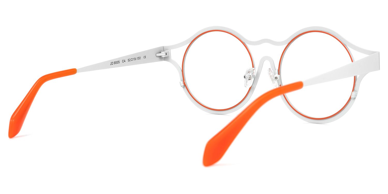 Ailin - Round White Eyeglasses | Vooglam Side View