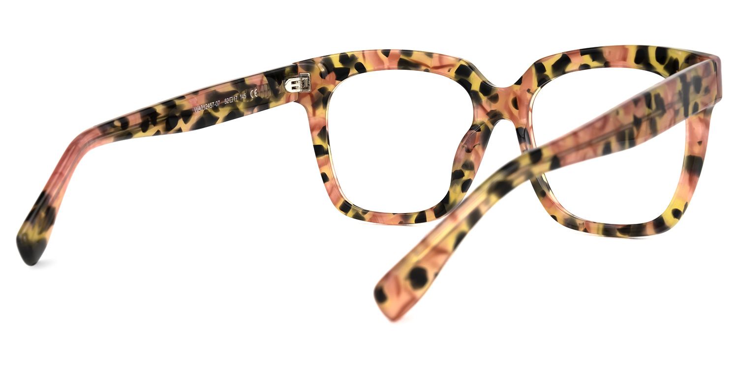 Martha - Square Floral Eyeglasses | Vooglam Side View