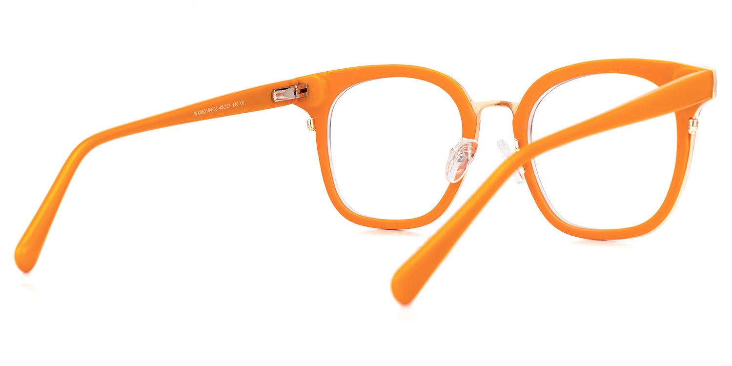 Aguilera - Square Orange Eyeglasses | Vooglam Side View