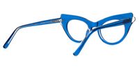 Debra - Cat Eye Blue Eyeglasses | Vooglam Side View
