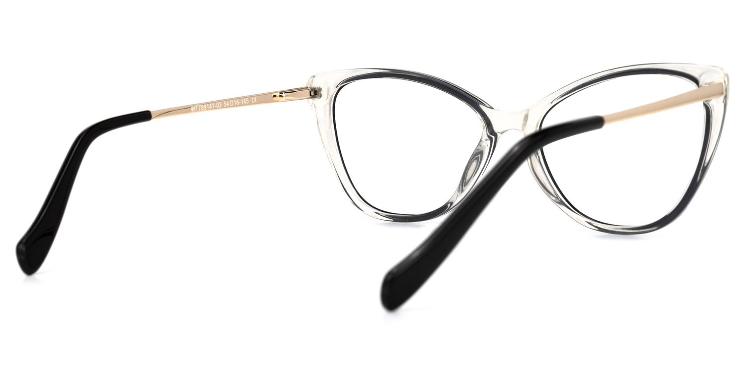Mendoza - Cat Eye Black Eyeglasses | Vooglam Side View