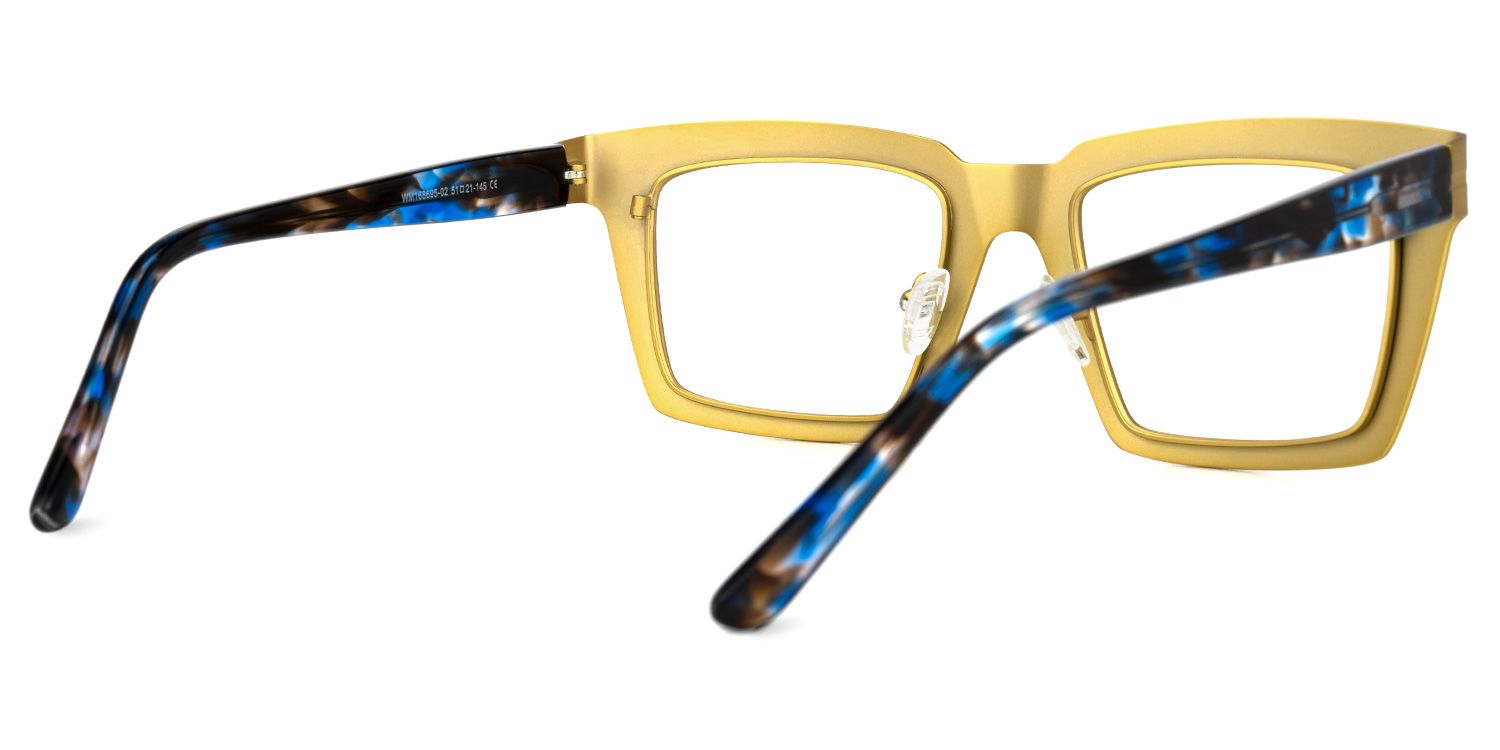 Arnal - Rectangle Gold Eyeglasses | Vooglam Side View