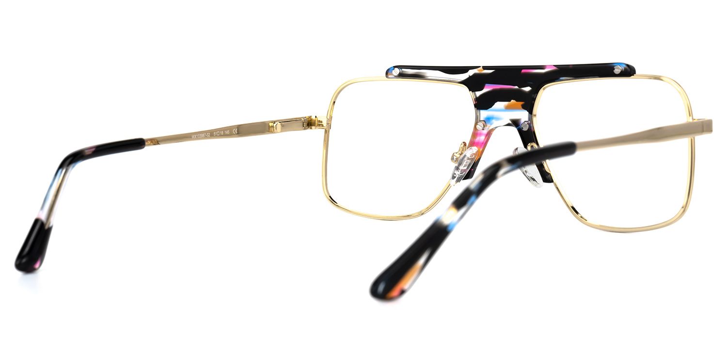 Frazier - Aviator Multicolor Eyeglasses by Vooglam - Side View