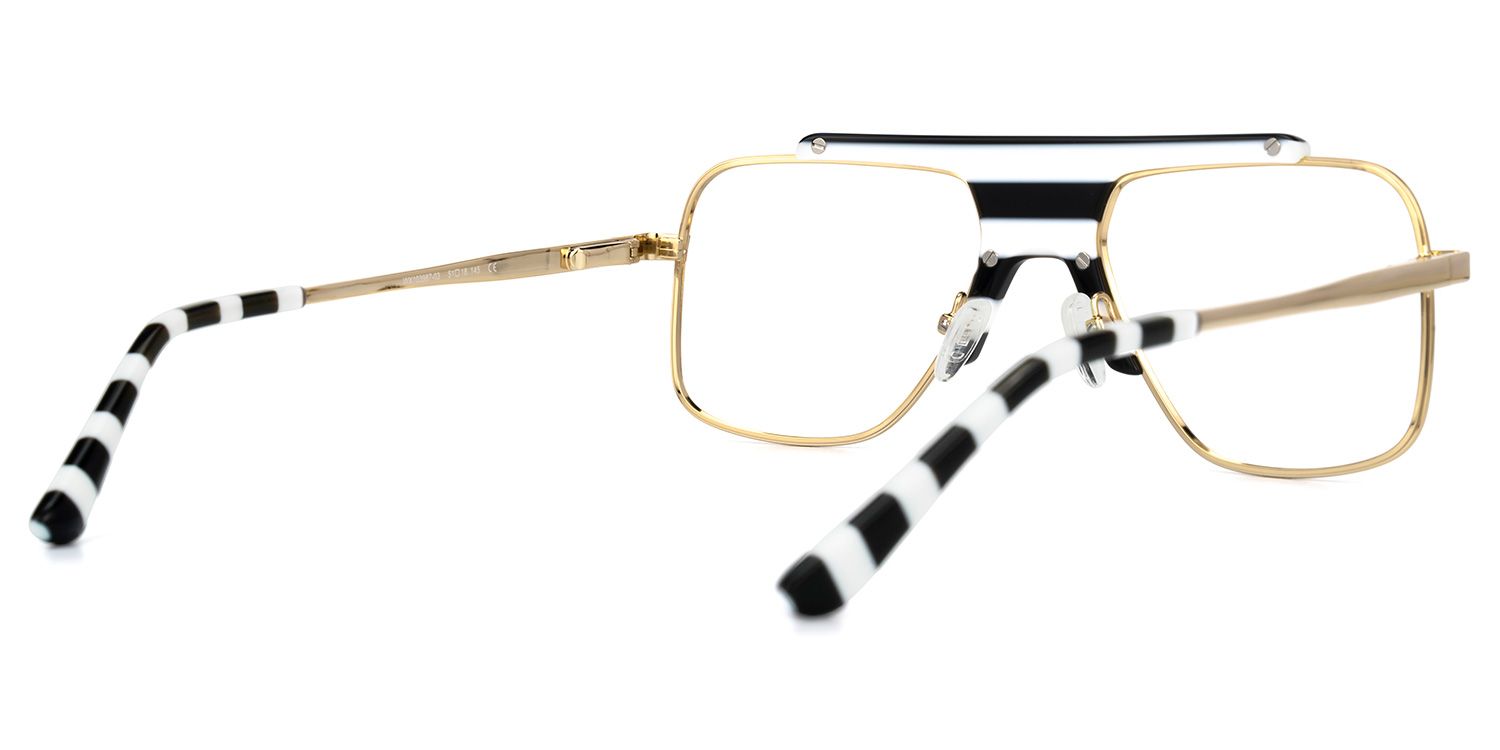 Frazier - Aviator Black/White Eyeglasses | Vooglam Side View