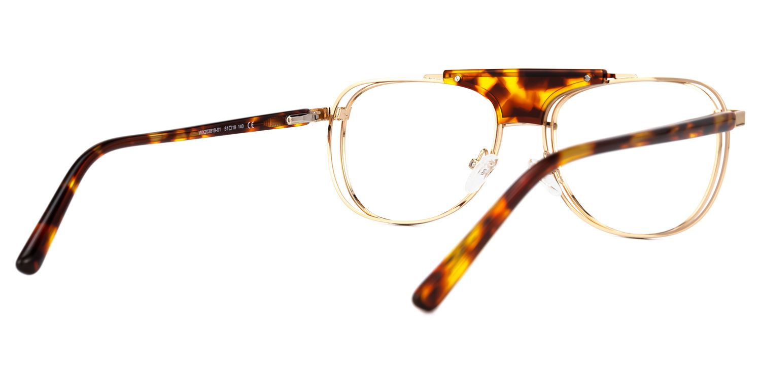 Rosado - Aviator Tortoise Eyeglasses | Vooglam Side View
