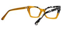 Kirsten - Rectangle Yellow/Tortoise Two-tone Eyeglasses | Vooglam Side View