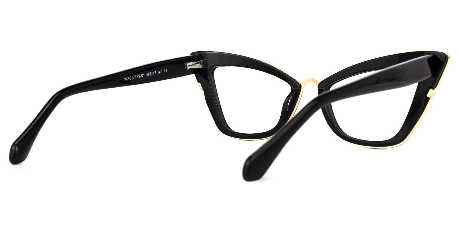 Ferreira - Cat Eye Black Eyeglasses | Vooglam Side View
