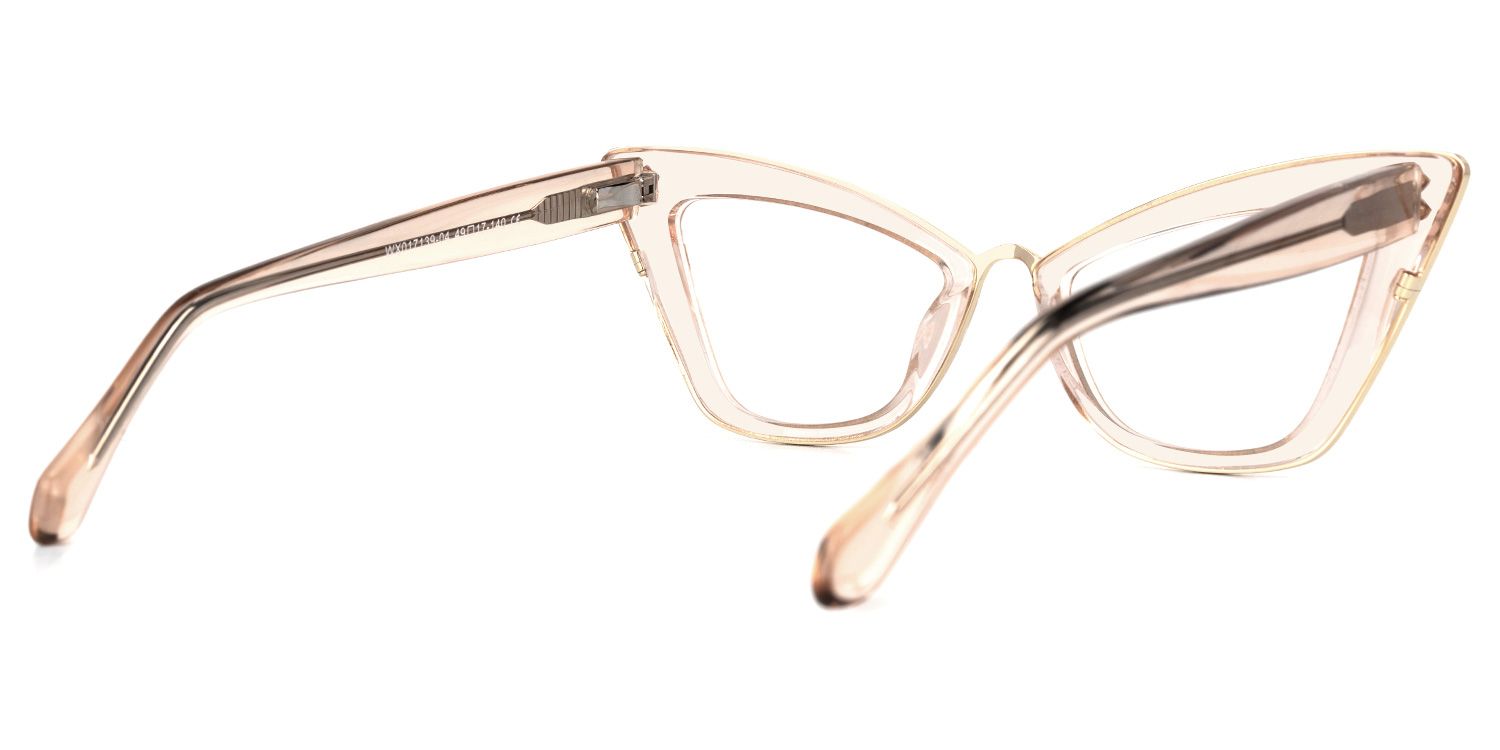 Ferreira - Cat Eye Pink Eyeglasses | Vooglam Side View
