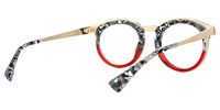 Vianney - Round Red Two-tone Eyeglasses | Vooglam Side View