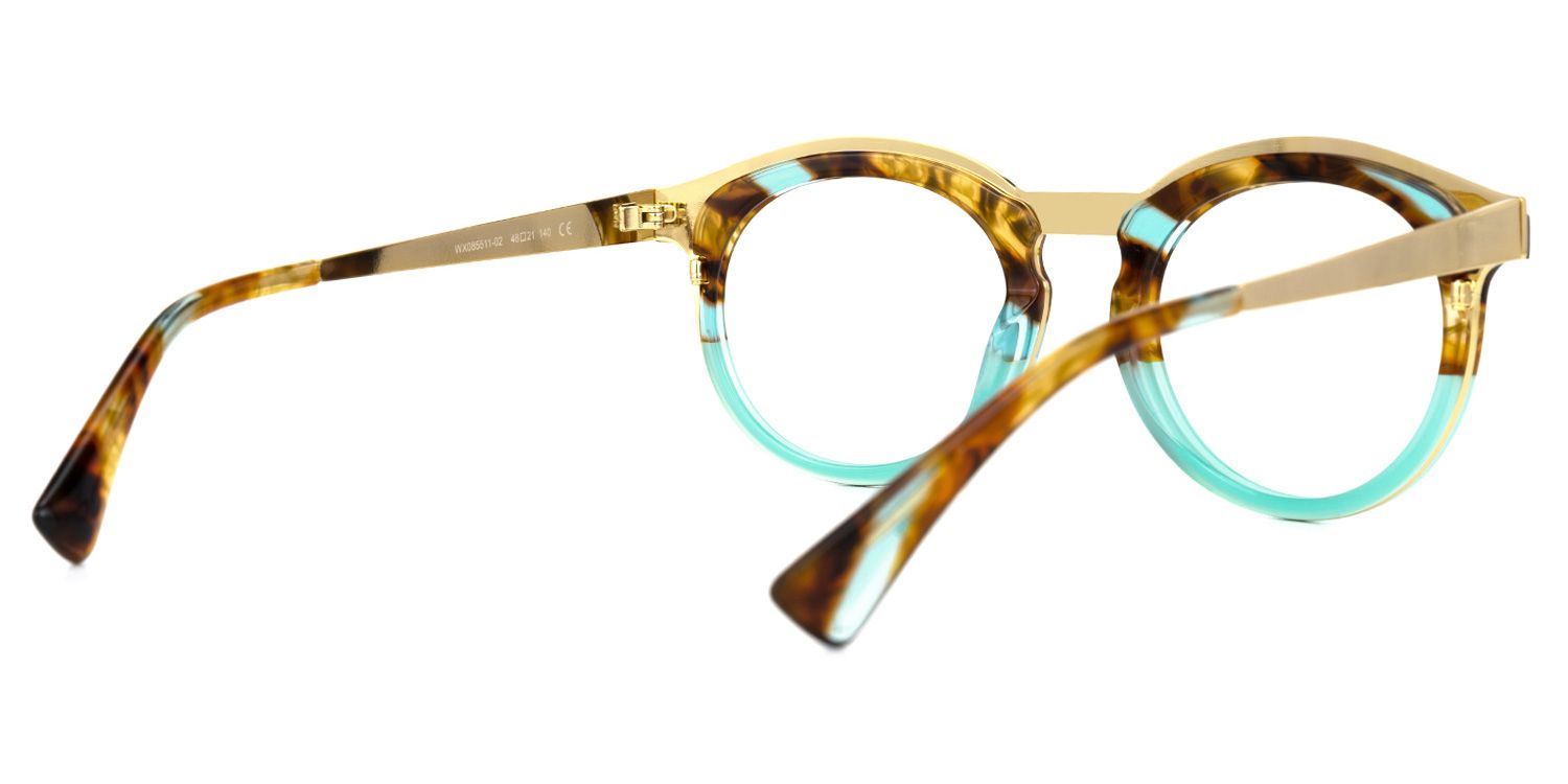 Vianney - Round Blue Two-tone Eyeglasses | Vooglam Side View