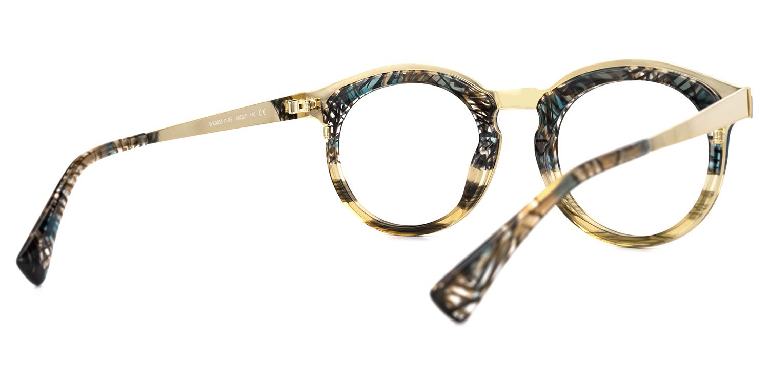 Vianney - Round Brown Two-tone Eyeglasses | Vooglam Side View