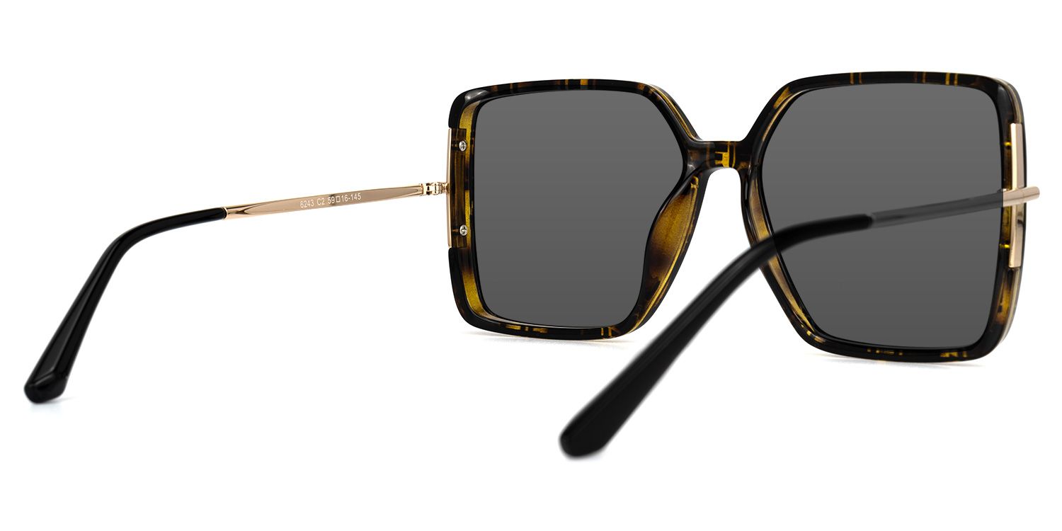 Bautista - Square Tortoise Sunglasses | Vooglam Side View