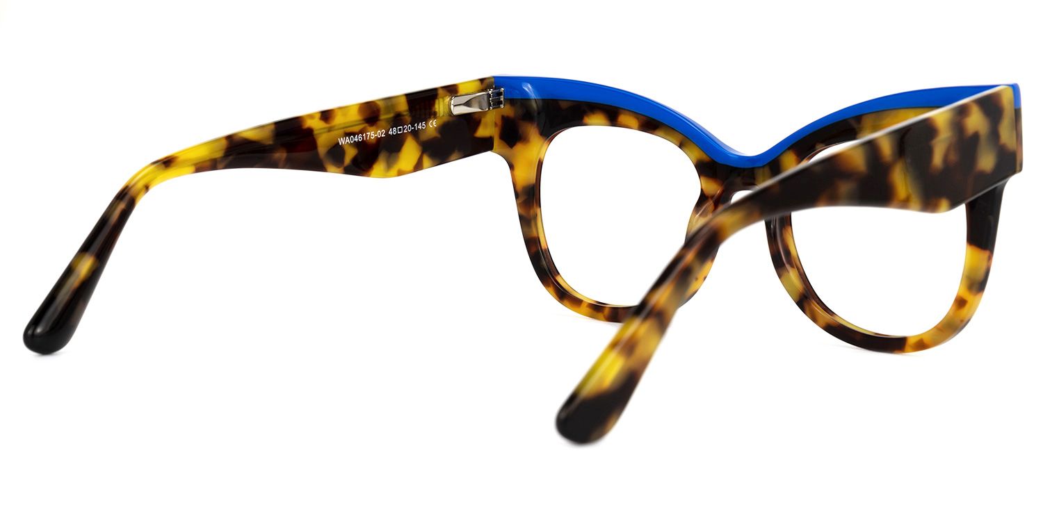 Rudell - Browline Yellow/Tortoise Eyeglasses by Vooglam - Side View
