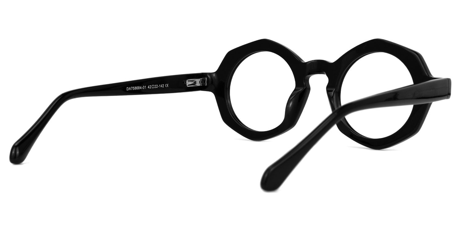 Barillas - Geometric Black Eyeglasses | Vooglam Side View